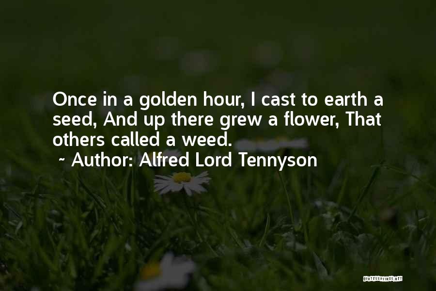 Alfred Lord Tennyson Quotes: Once In A Golden Hour, I Cast To Earth A Seed, And Up There Grew A Flower, That Others Called