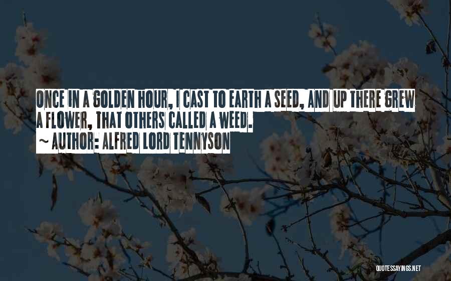 Alfred Lord Tennyson Quotes: Once In A Golden Hour, I Cast To Earth A Seed, And Up There Grew A Flower, That Others Called