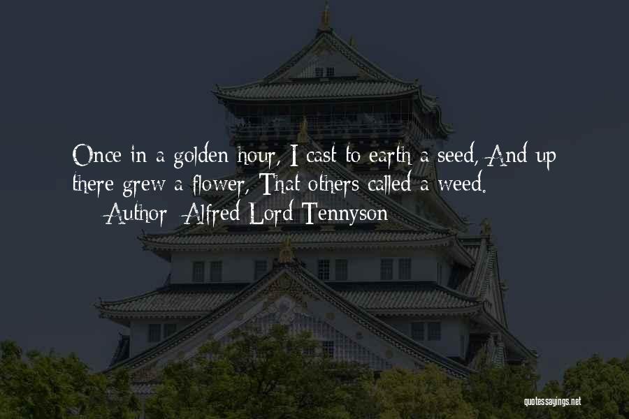 Alfred Lord Tennyson Quotes: Once In A Golden Hour, I Cast To Earth A Seed, And Up There Grew A Flower, That Others Called