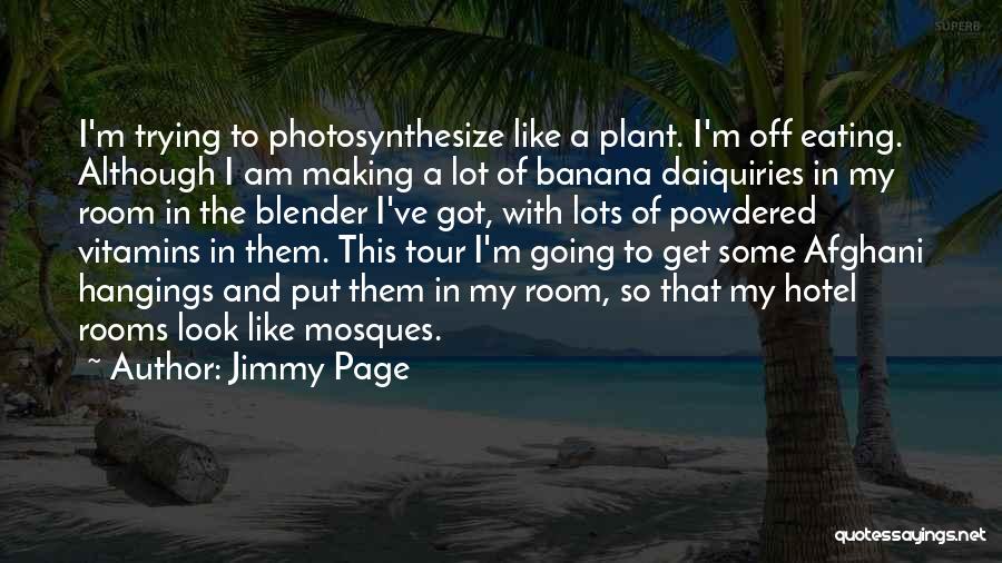 Jimmy Page Quotes: I'm Trying To Photosynthesize Like A Plant. I'm Off Eating. Although I Am Making A Lot Of Banana Daiquiries In