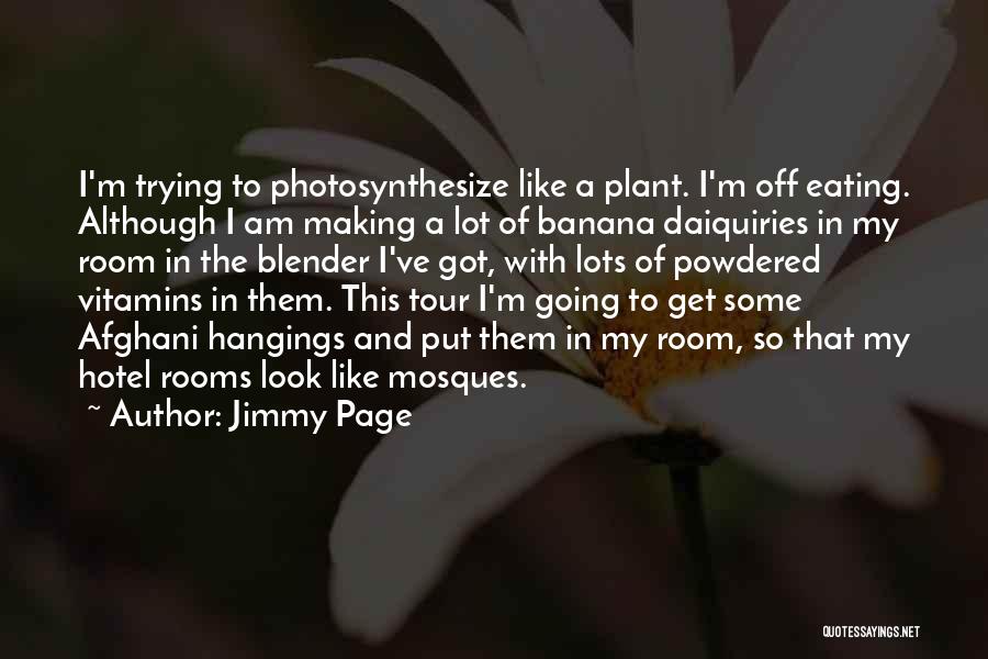 Jimmy Page Quotes: I'm Trying To Photosynthesize Like A Plant. I'm Off Eating. Although I Am Making A Lot Of Banana Daiquiries In