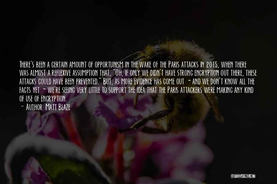 Matt Blaze Quotes: There's Been A Certain Amount Of Opportunism In The Wake Of The Paris Attacks In 2015, When There Was Almost