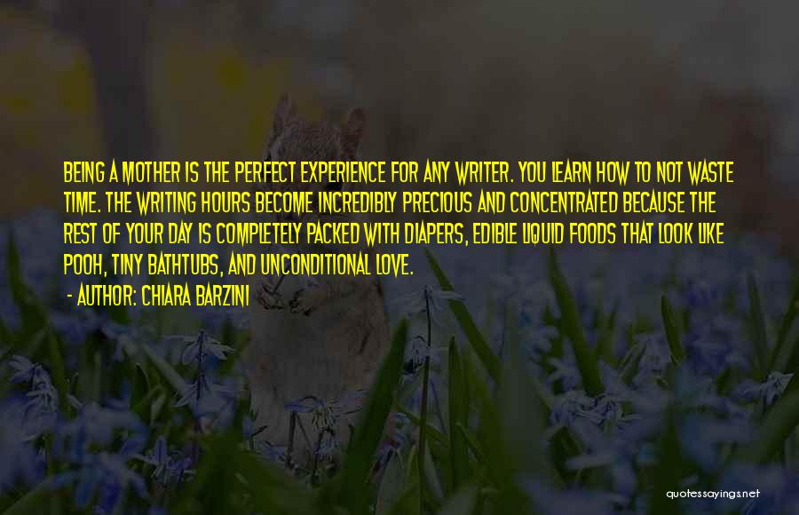 Chiara Barzini Quotes: Being A Mother Is The Perfect Experience For Any Writer. You Learn How To Not Waste Time. The Writing Hours