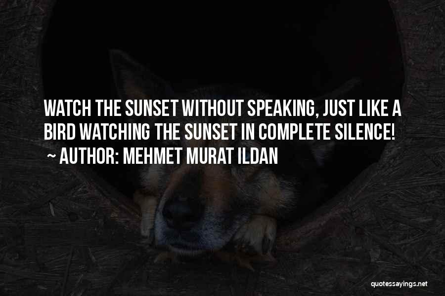 Mehmet Murat Ildan Quotes: Watch The Sunset Without Speaking, Just Like A Bird Watching The Sunset In Complete Silence!