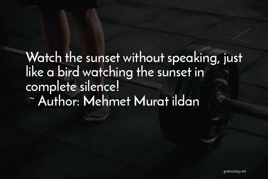 Mehmet Murat Ildan Quotes: Watch The Sunset Without Speaking, Just Like A Bird Watching The Sunset In Complete Silence!