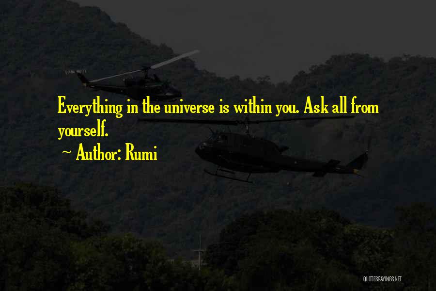 Rumi Quotes: Everything In The Universe Is Within You. Ask All From Yourself.