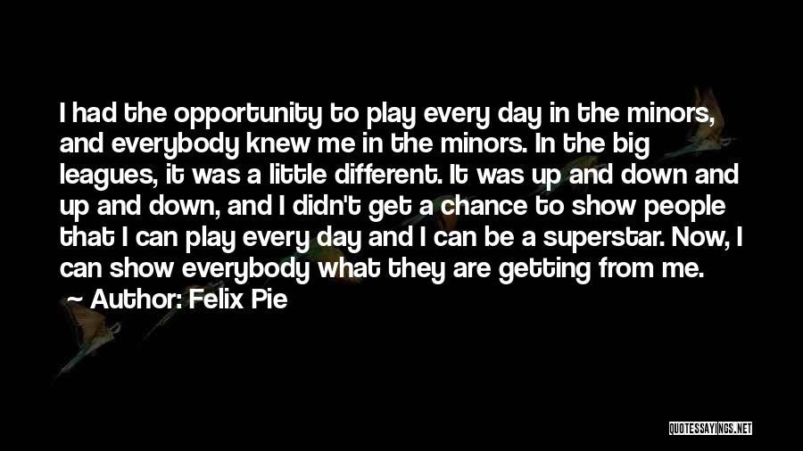 Felix Pie Quotes: I Had The Opportunity To Play Every Day In The Minors, And Everybody Knew Me In The Minors. In The