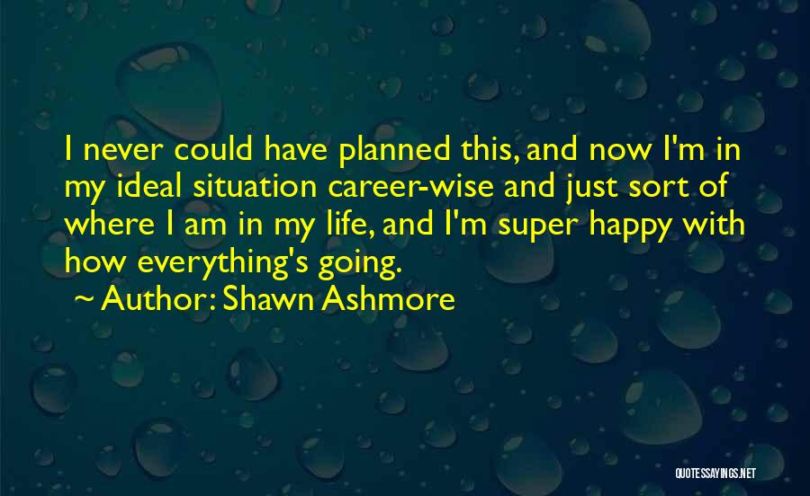 Shawn Ashmore Quotes: I Never Could Have Planned This, And Now I'm In My Ideal Situation Career-wise And Just Sort Of Where I