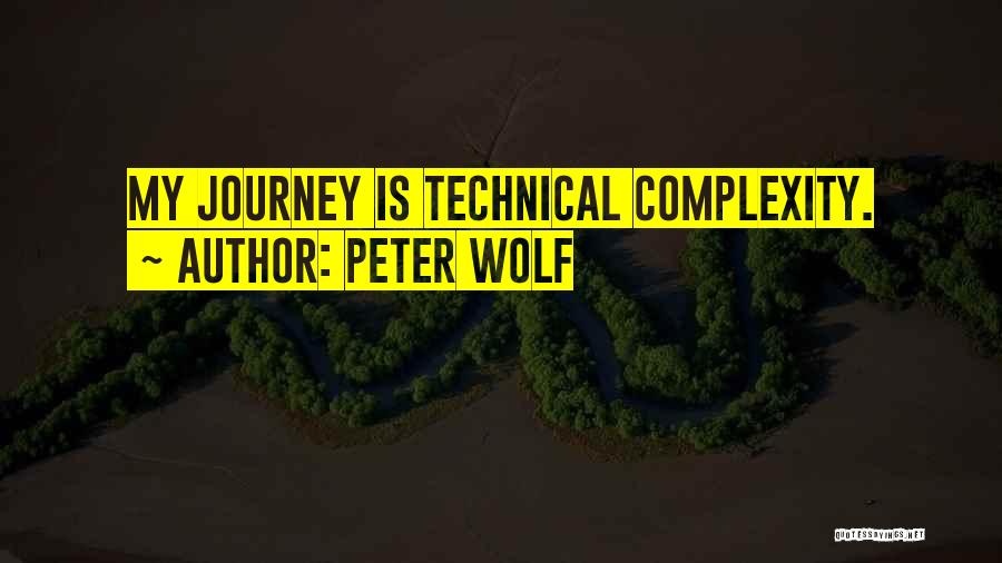 Peter Wolf Quotes: My Journey Is Technical Complexity.