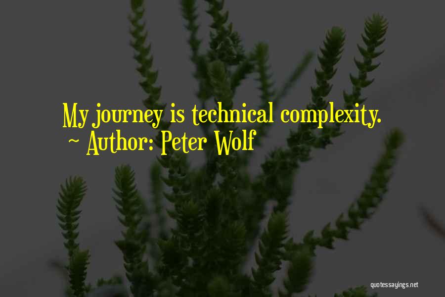 Peter Wolf Quotes: My Journey Is Technical Complexity.