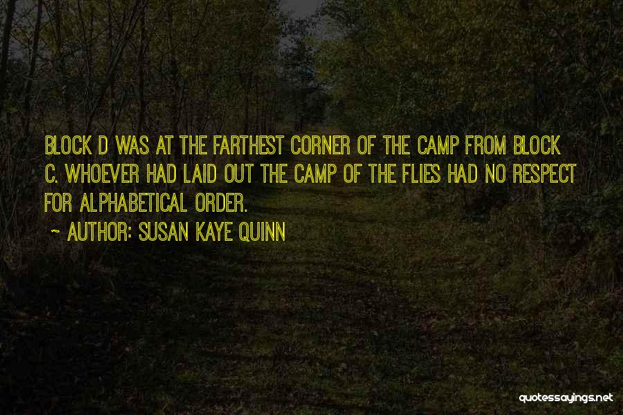Susan Kaye Quinn Quotes: Block D Was At The Farthest Corner Of The Camp From Block C. Whoever Had Laid Out The Camp Of