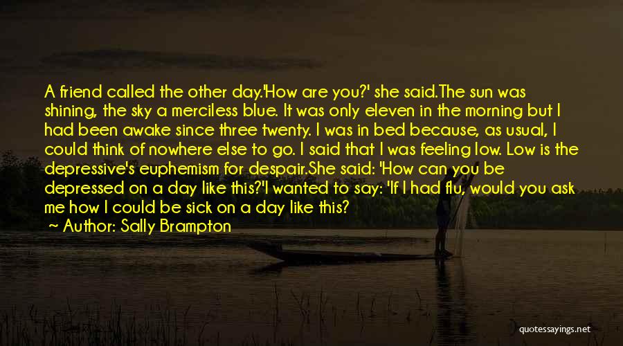 Sally Brampton Quotes: A Friend Called The Other Day.'how Are You?' She Said.the Sun Was Shining, The Sky A Merciless Blue. It Was