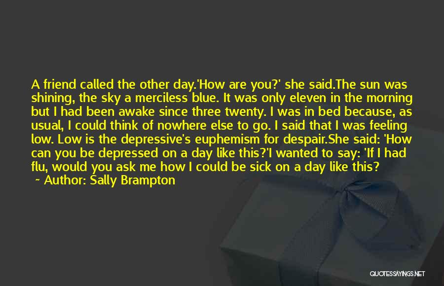 Sally Brampton Quotes: A Friend Called The Other Day.'how Are You?' She Said.the Sun Was Shining, The Sky A Merciless Blue. It Was