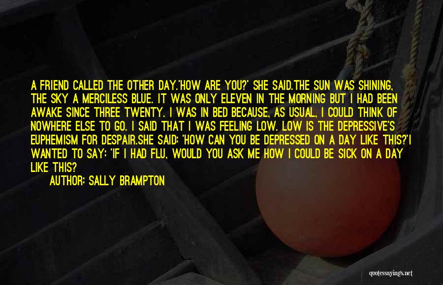 Sally Brampton Quotes: A Friend Called The Other Day.'how Are You?' She Said.the Sun Was Shining, The Sky A Merciless Blue. It Was