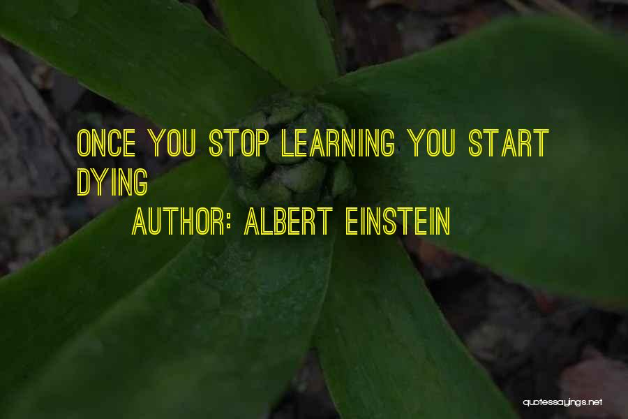 Albert Einstein Quotes: Once You Stop Learning You Start Dying
