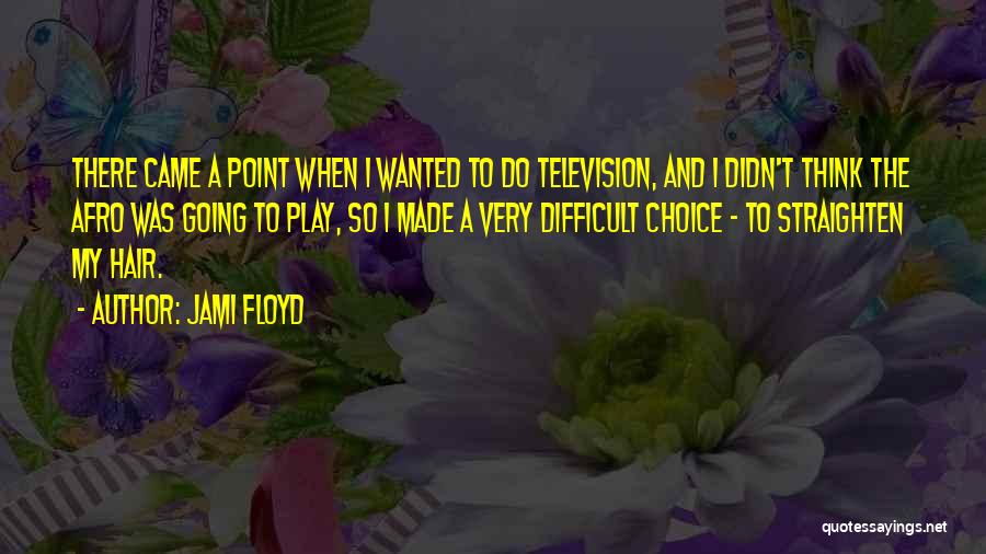 Jami Floyd Quotes: There Came A Point When I Wanted To Do Television, And I Didn't Think The Afro Was Going To Play,