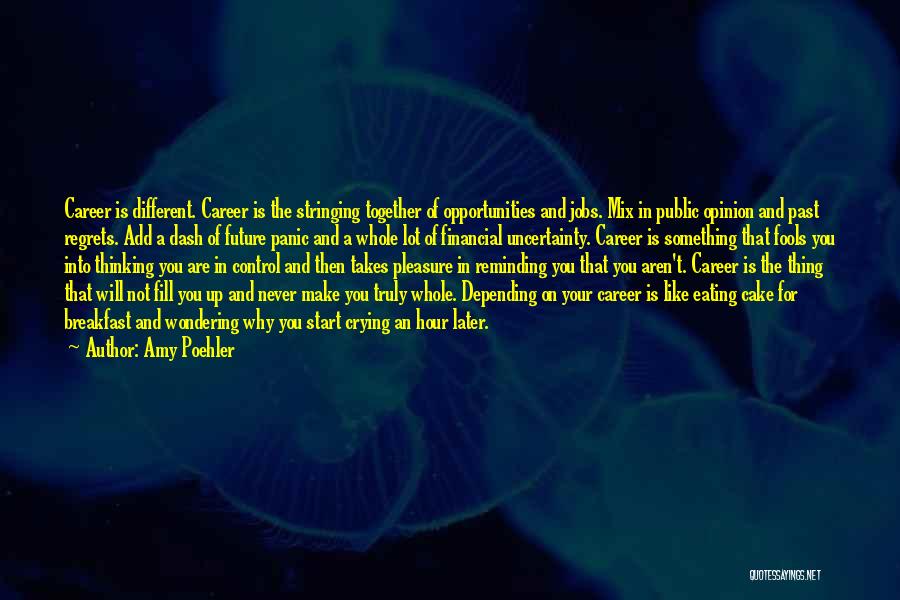 Amy Poehler Quotes: Career Is Different. Career Is The Stringing Together Of Opportunities And Jobs. Mix In Public Opinion And Past Regrets. Add