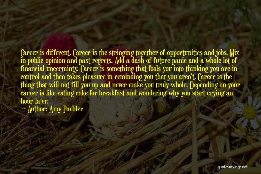 Amy Poehler Quotes: Career Is Different. Career Is The Stringing Together Of Opportunities And Jobs. Mix In Public Opinion And Past Regrets. Add