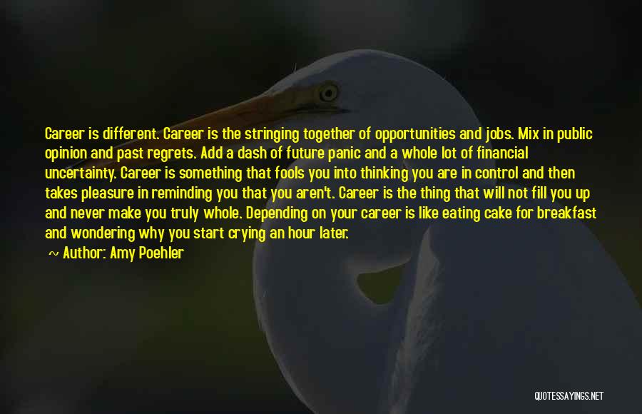 Amy Poehler Quotes: Career Is Different. Career Is The Stringing Together Of Opportunities And Jobs. Mix In Public Opinion And Past Regrets. Add