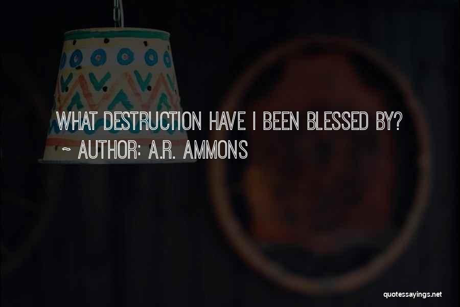 A.R. Ammons Quotes: What Destruction Have I Been Blessed By?