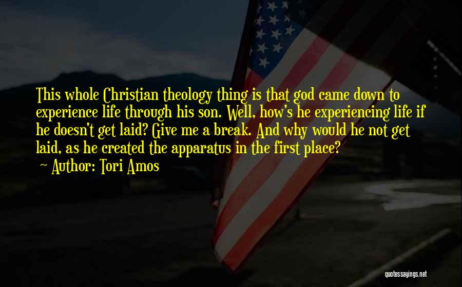 Tori Amos Quotes: This Whole Christian Theology Thing Is That God Came Down To Experience Life Through His Son. Well, How's He Experiencing