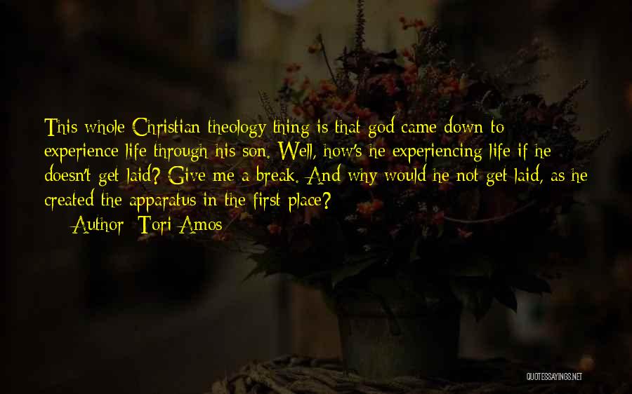 Tori Amos Quotes: This Whole Christian Theology Thing Is That God Came Down To Experience Life Through His Son. Well, How's He Experiencing