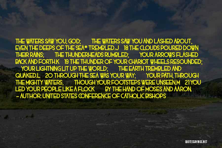 United States Conference Of Catholic Bishops Quotes: The Waters Saw You, God; The Waters Saw You And Lashed About, Even The Deeps Of The Sea* Trembled.j 18