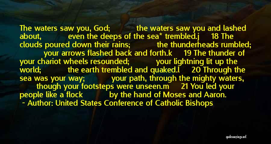 United States Conference Of Catholic Bishops Quotes: The Waters Saw You, God; The Waters Saw You And Lashed About, Even The Deeps Of The Sea* Trembled.j 18