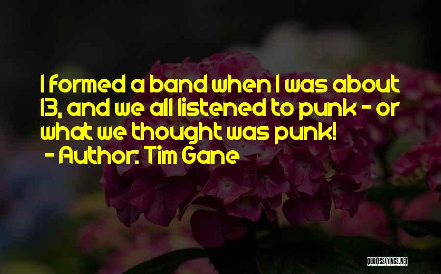 Tim Gane Quotes: I Formed A Band When I Was About 13, And We All Listened To Punk - Or What We Thought