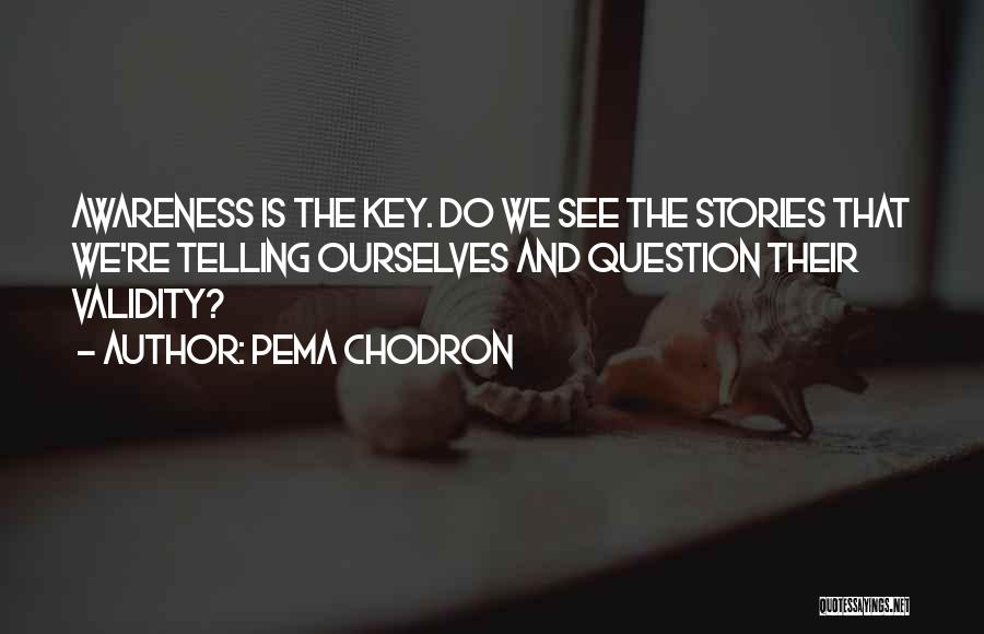 Pema Chodron Quotes: Awareness Is The Key. Do We See The Stories That We're Telling Ourselves And Question Their Validity?