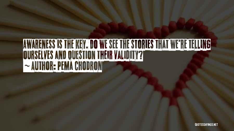 Pema Chodron Quotes: Awareness Is The Key. Do We See The Stories That We're Telling Ourselves And Question Their Validity?