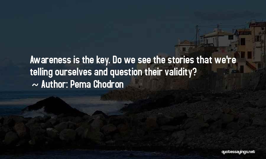 Pema Chodron Quotes: Awareness Is The Key. Do We See The Stories That We're Telling Ourselves And Question Their Validity?