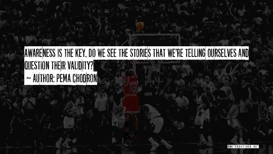 Pema Chodron Quotes: Awareness Is The Key. Do We See The Stories That We're Telling Ourselves And Question Their Validity?