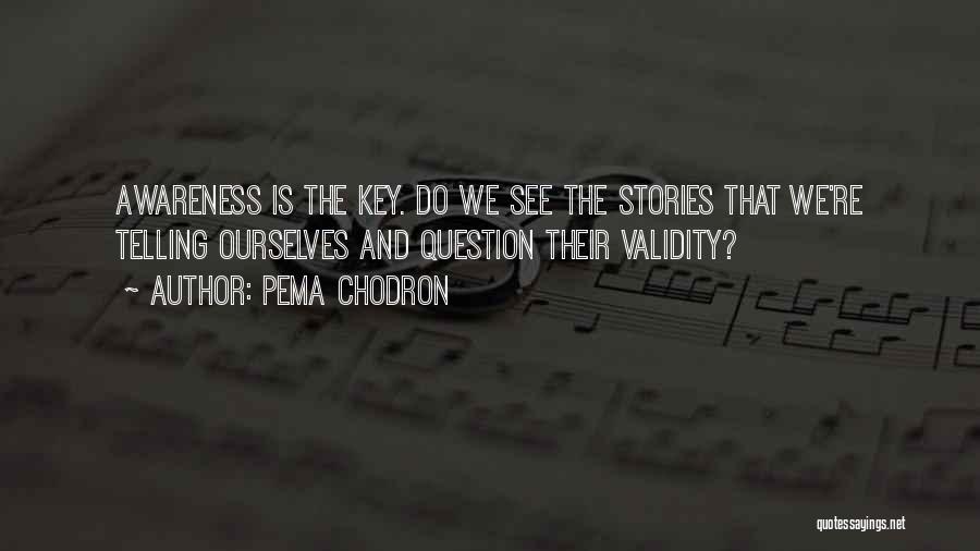 Pema Chodron Quotes: Awareness Is The Key. Do We See The Stories That We're Telling Ourselves And Question Their Validity?