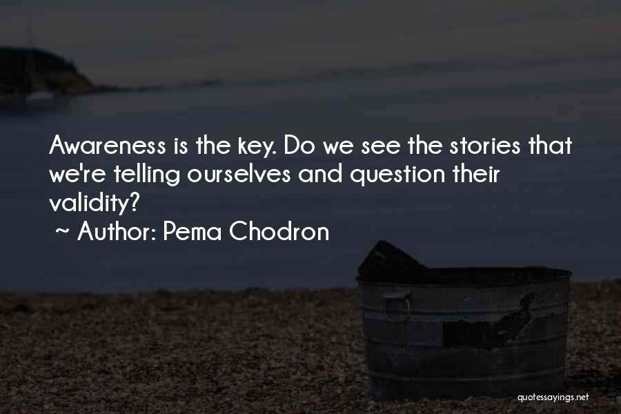 Pema Chodron Quotes: Awareness Is The Key. Do We See The Stories That We're Telling Ourselves And Question Their Validity?