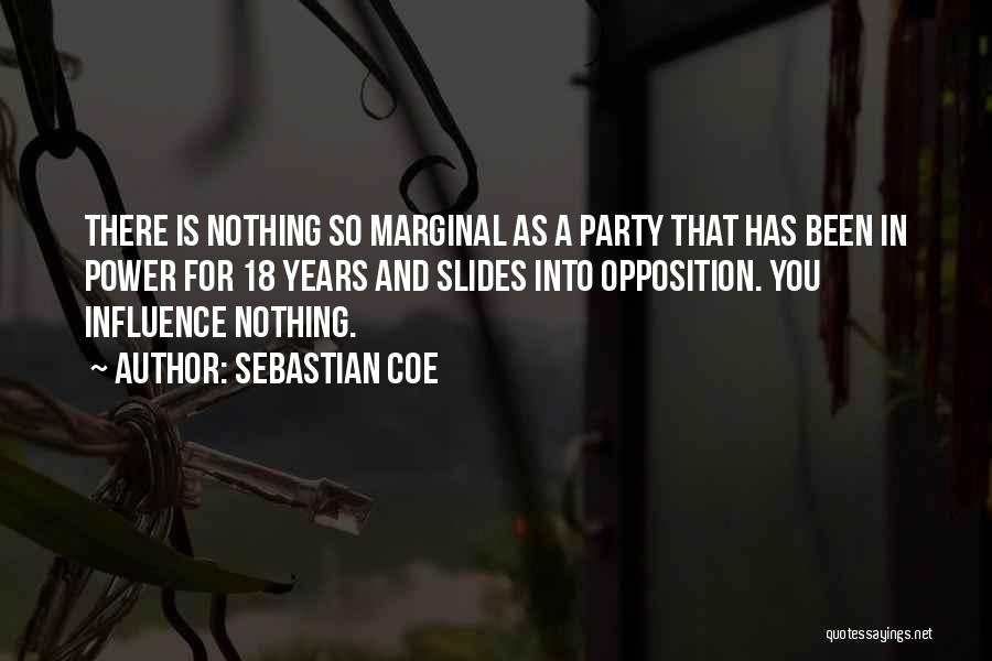 Sebastian Coe Quotes: There Is Nothing So Marginal As A Party That Has Been In Power For 18 Years And Slides Into Opposition.