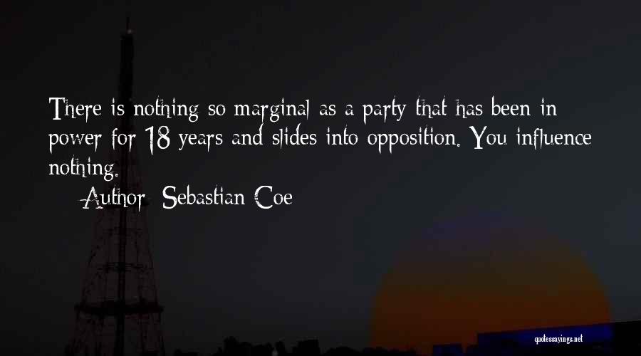 Sebastian Coe Quotes: There Is Nothing So Marginal As A Party That Has Been In Power For 18 Years And Slides Into Opposition.