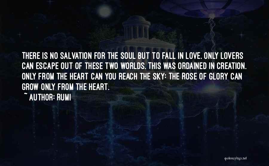 Rumi Quotes: There Is No Salvation For The Soul But To Fall In Love. Only Lovers Can Escape Out Of These Two