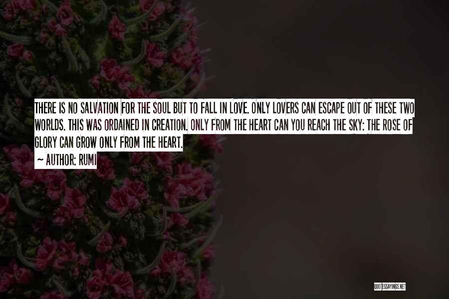 Rumi Quotes: There Is No Salvation For The Soul But To Fall In Love. Only Lovers Can Escape Out Of These Two