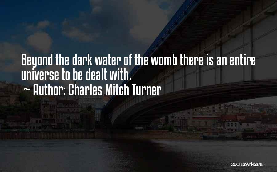Charles Mitch Turner Quotes: Beyond The Dark Water Of The Womb There Is An Entire Universe To Be Dealt With.