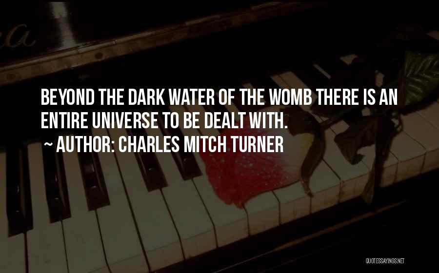 Charles Mitch Turner Quotes: Beyond The Dark Water Of The Womb There Is An Entire Universe To Be Dealt With.