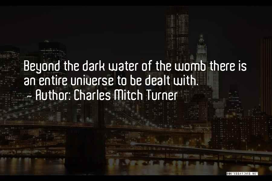 Charles Mitch Turner Quotes: Beyond The Dark Water Of The Womb There Is An Entire Universe To Be Dealt With.