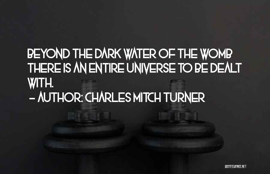 Charles Mitch Turner Quotes: Beyond The Dark Water Of The Womb There Is An Entire Universe To Be Dealt With.