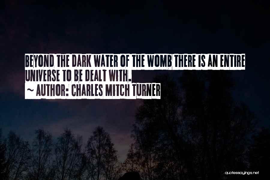 Charles Mitch Turner Quotes: Beyond The Dark Water Of The Womb There Is An Entire Universe To Be Dealt With.