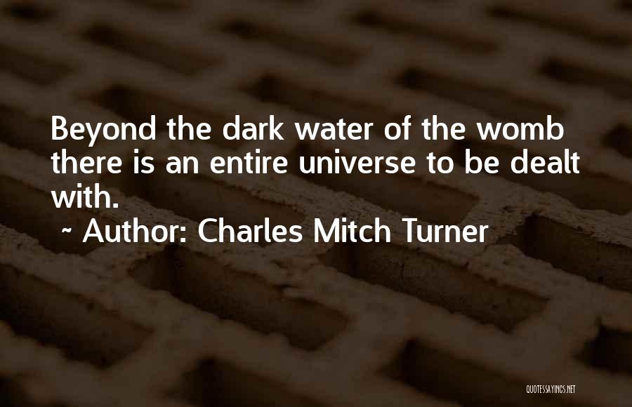 Charles Mitch Turner Quotes: Beyond The Dark Water Of The Womb There Is An Entire Universe To Be Dealt With.