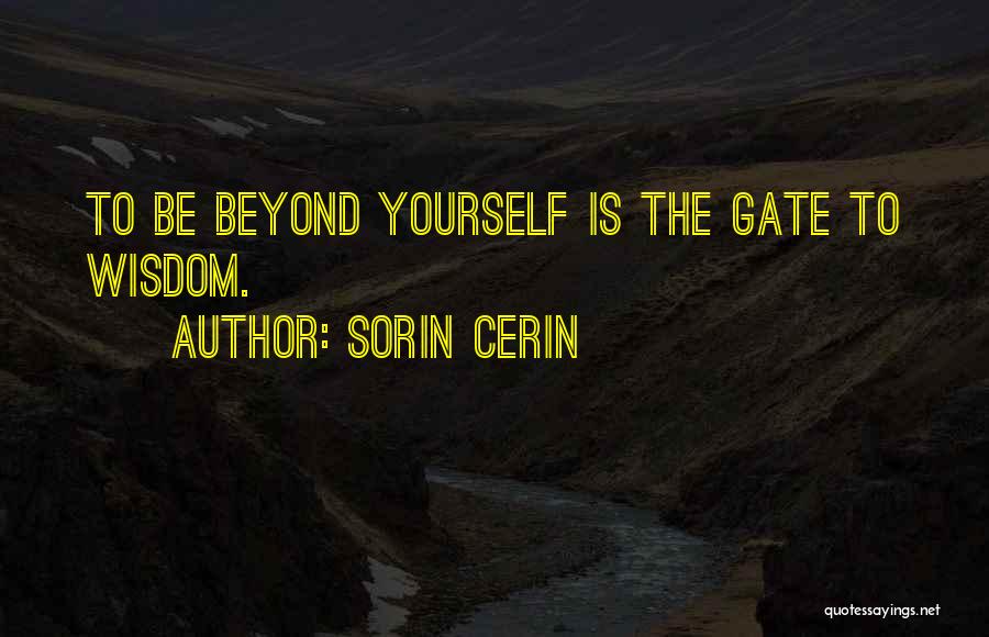 Sorin Cerin Quotes: To Be Beyond Yourself Is The Gate To Wisdom.