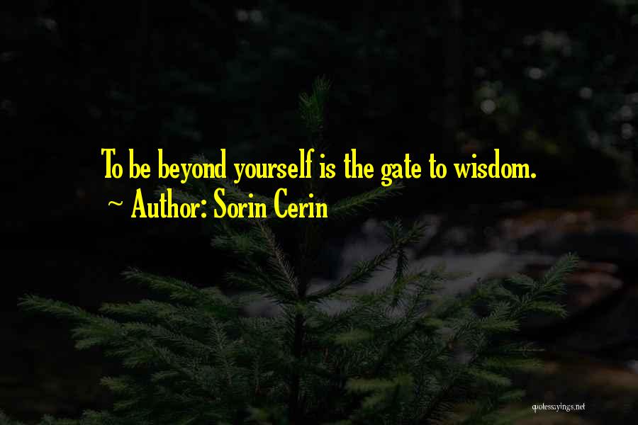 Sorin Cerin Quotes: To Be Beyond Yourself Is The Gate To Wisdom.