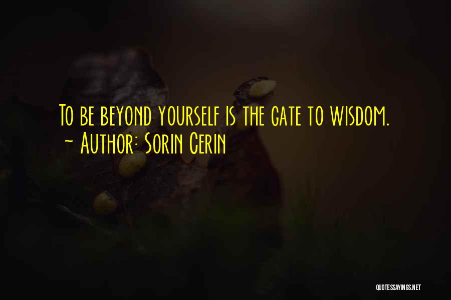 Sorin Cerin Quotes: To Be Beyond Yourself Is The Gate To Wisdom.