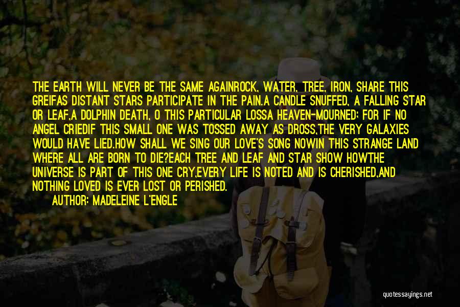 Madeleine L'Engle Quotes: The Earth Will Never Be The Same Againrock, Water, Tree, Iron, Share This Greifas Distant Stars Participate In The Pain.a