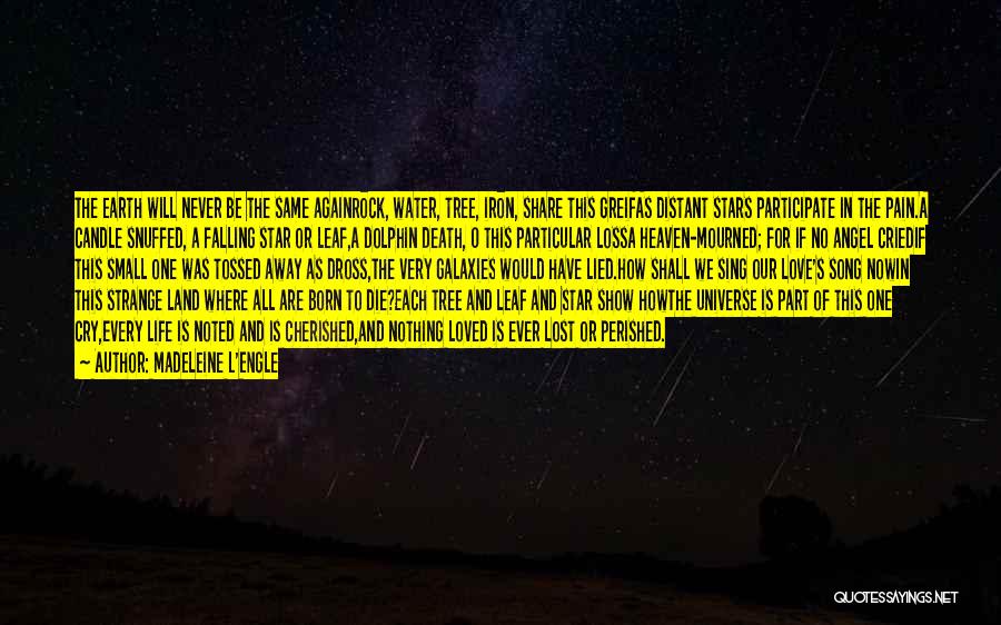 Madeleine L'Engle Quotes: The Earth Will Never Be The Same Againrock, Water, Tree, Iron, Share This Greifas Distant Stars Participate In The Pain.a